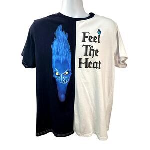 Disney Parks Hades Feel The Heat Black White Tshirt Adult L Embroidered